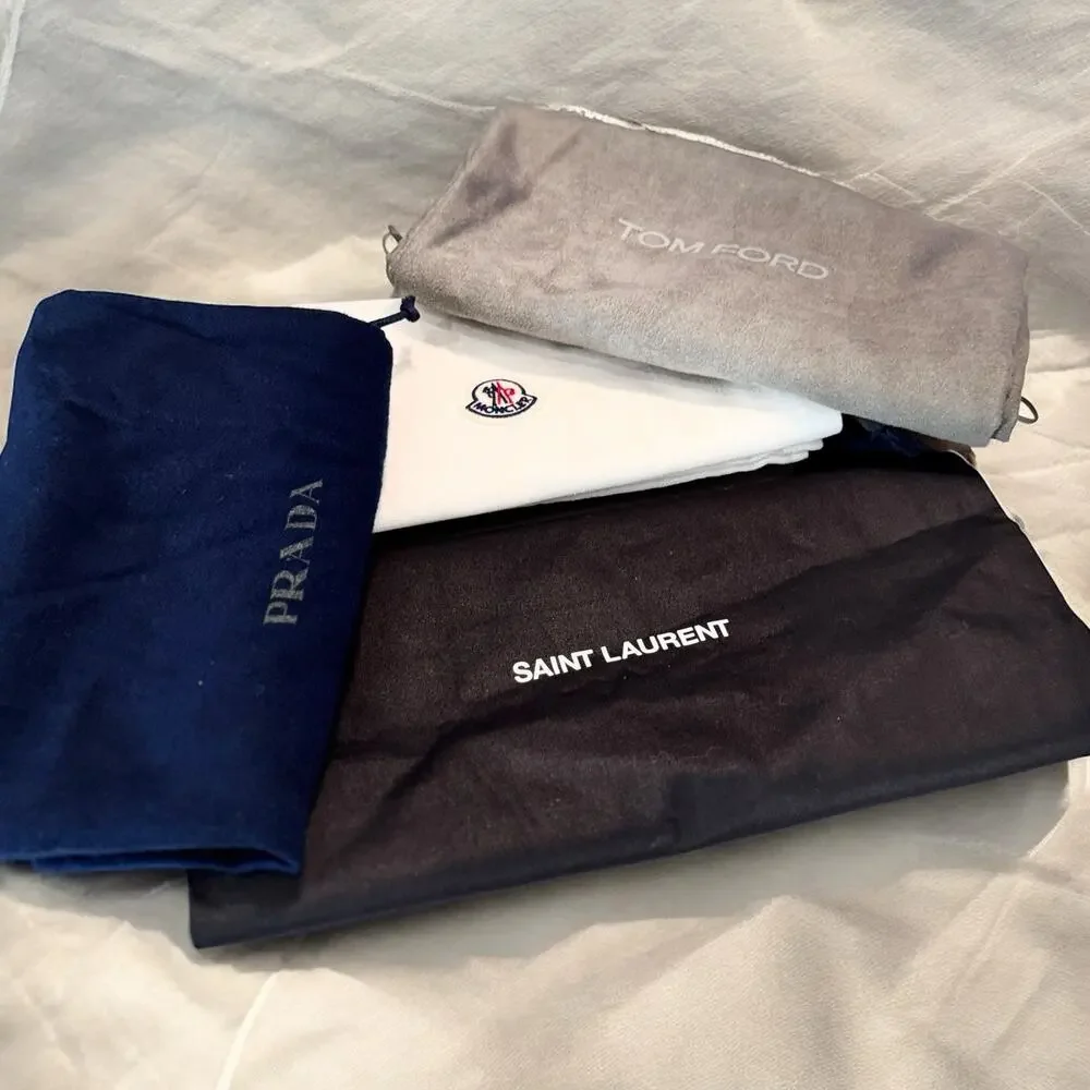 8 Designer Sneaker Shoe Dust Bag Moncler Saint Laurent Tom Ford Prada - Picture 16 of 16